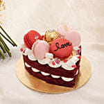 75 Dark Pink Roses Valentines Bouquet with Cake