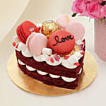 Premium Vase Pink Rose Valentine’s Gift with Cake