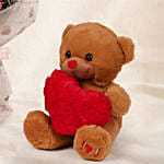 Roses & Carnation Blush Bouquet with Teddy