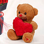 Valentines Whispers Of Roses with Teddy