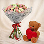 Joy of Love Spray Roses Bouquet with Teddy