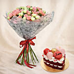 Joy of Love Spray Roses Bouquet with Cake