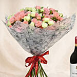 Joy of Love Spray Roses Bouquet with Wine