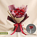 Valentines Preserved Roses 2 in 1 bouquet with built-in vase