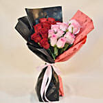 24 Red & Pink Roses Valentines Bouquet