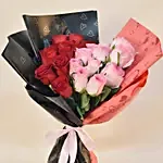 24 Red & Pink Roses Valentines Bouquet