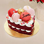 Roses and Carnations in Premium Vase with Cake