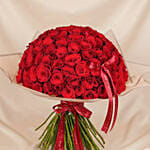 Valentines 99 Red Roses Bouquet with Cake