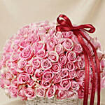199 Pink Roses Basket Arrangement