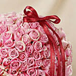 199 Pink Roses Basket Gift Arrangement