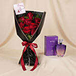 Love 9 Roses Bouquet and Titan Sheer 100 ML for Her