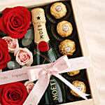 Roses, Rochers and Moet Mini Gift Box