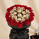 Roses, Rochers and Perfume Gift For Valentines Day