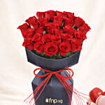 Valentine's Whispers Of Roses with Cake Combo