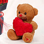 Valentine's Whispers Of Roses with Teddy Bear