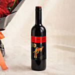 15 Red Roses Bouquet for Valentine's Day with Wine