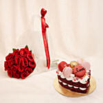 15 Red Roses Posy and Cake