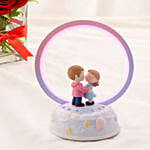 15 Red Roses Vase with Led Love Lamp for Valentine's