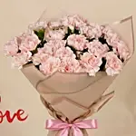 24 Carnations love Bouquet with Cake for Vday