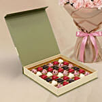 24 Carnations love Bouquet with Chocolates For Vday