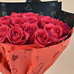 35 Dark Pink Roses Bouquet for Valentine's Day