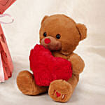 35 Dark Pink Roses Valentine's Bouquet with Teddy Bear