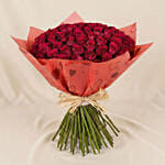 75 Dark Pink Roses Bouquet for Valentine's Day