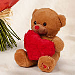 75 Dark Pink Roses Valentine's Bouquet with Teddy Bear