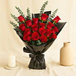 Beautiful Bouquet Of 24 Red Roses For Valentine's Days