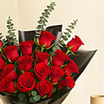 Beautiful Bouquet Of 24 Red Roses For Valentine's Days