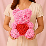 Cuddles Artificial Pink Roses teddy For Vday