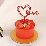 Elegant Duo of Roses Valentine's Day Bouquet with Cake