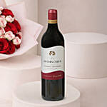 Eternal Love Valentine's Roses Bouquet with Wine