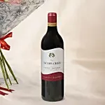 Joy of Love Spray Roses Bouquet with Wine for Valentine's