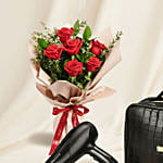 Remington Style Edition Hair Dryer Set with Red Roses Bundle