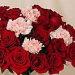 Roses and Carnations in Premium Vase for Valentine's Day
