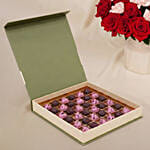 Roses and Carnations in Premium Vase with Chocolates for Vday