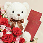Roses Chocolate n Teddy Gift For Valentine's Day