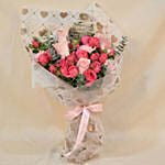 Roses n Carnation Blush Bouquet for Valentine's