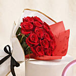 Rosy Reverie 18 Roses Bouquet with Led Love Lamp For Valentine's
