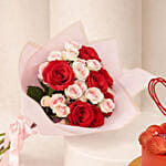 Valentine Day Roses Bouquet and Cake
