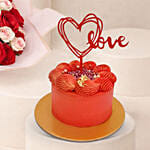 Valentine Day Roses Bouquet and Cake