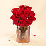 Valentine's Roses Elegance in Pink Vase Gift