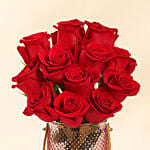 Valentine's Roses Elegance in Pink Vase Gift