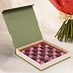 75 Dark Pink Roses Valentines Bouquet with Chocolates