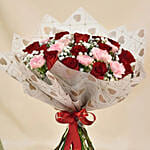 Carnation & Red Roses Bouquet with Chocolates