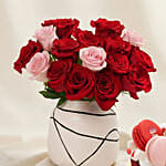 Blush of Love Roses and Cake for Valentine's