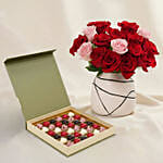 Blush of Love Roses and Chocolates for Valentine's