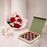 Eternal Love Valentine's Roses Bouquet and Chocolates