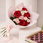 Eternal Love Valentine's Roses Bouquet and Chocolates